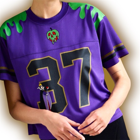 Disney Snow White and the Seven Dwarfs Evil Queen Cropped Football Jersey - Picture 1 of 9